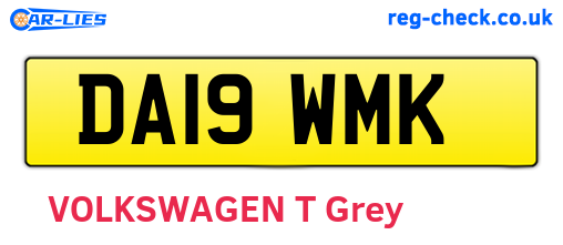 DA19WMK are the vehicle registration plates.