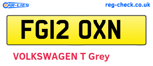 FG12OXN are the vehicle registration plates.