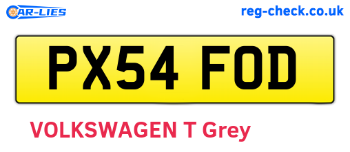 PX54FOD are the vehicle registration plates.