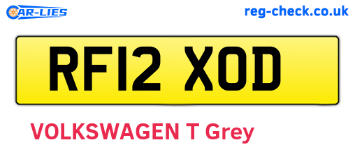 RF12XOD are the vehicle registration plates.