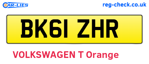 BK61ZHR are the vehicle registration plates.