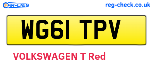 WG61TPV are the vehicle registration plates.