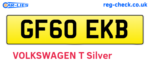 GF60EKB are the vehicle registration plates.