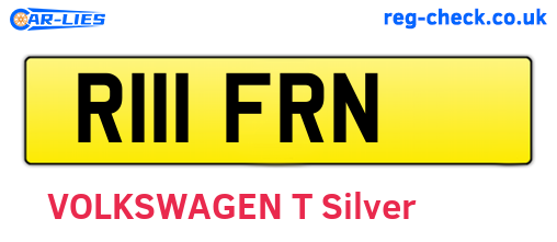 R111FRN are the vehicle registration plates.