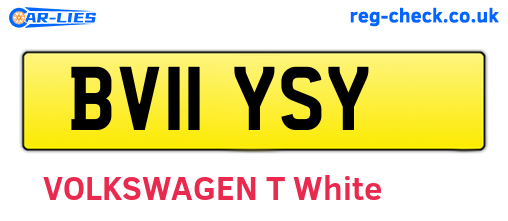 BV11YSY are the vehicle registration plates.