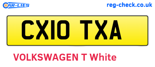 CX10TXA are the vehicle registration plates.
