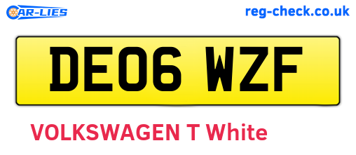 DE06WZF are the vehicle registration plates.