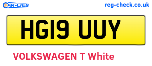 HG19UUY are the vehicle registration plates.