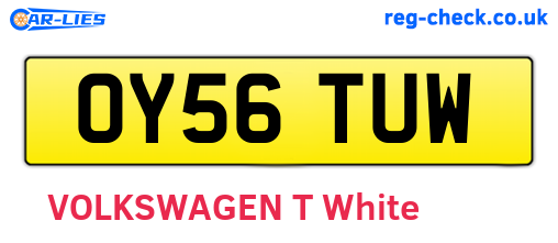 OY56TUW are the vehicle registration plates.