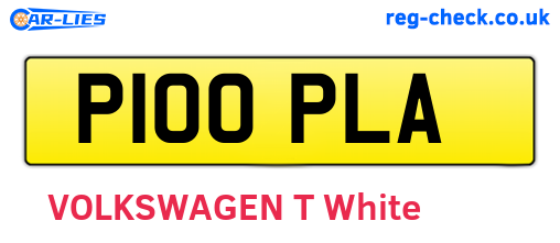 P100PLA are the vehicle registration plates.