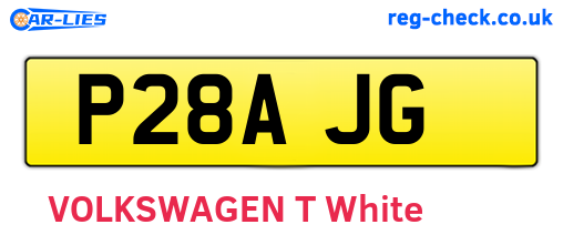 P28AJG are the vehicle registration plates.