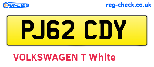 PJ62CDY are the vehicle registration plates.