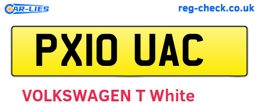 PX10UAC are the vehicle registration plates.