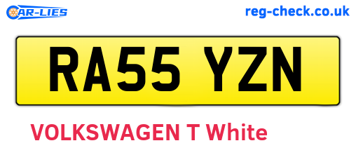 RA55YZN are the vehicle registration plates.