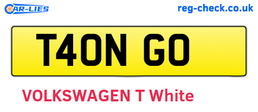 T40NGO are the vehicle registration plates.