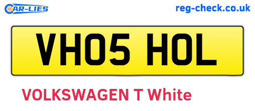 VH05HOL are the vehicle registration plates.