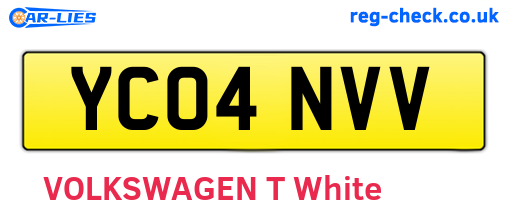 YC04NVV are the vehicle registration plates.