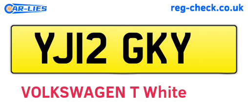 YJ12GKY are the vehicle registration plates.