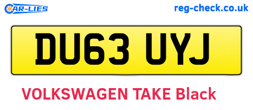 DU63UYJ are the vehicle registration plates.