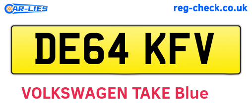 DE64KFV are the vehicle registration plates.