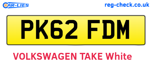 PK62FDM are the vehicle registration plates.