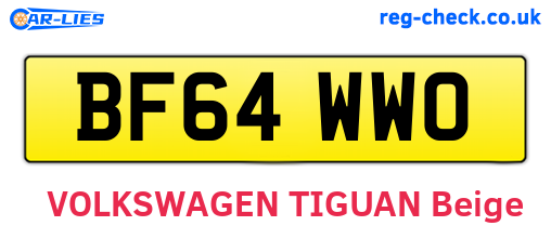 BF64WWO are the vehicle registration plates.