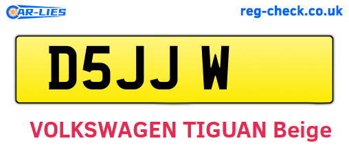 D5JJW are the vehicle registration plates.