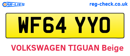WF64YYO are the vehicle registration plates.