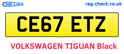 CE67ETZ are the vehicle registration plates.