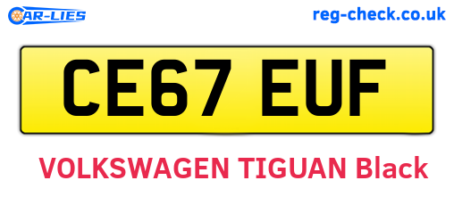 CE67EUF are the vehicle registration plates.