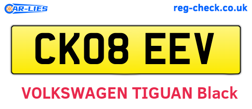 CK08EEV are the vehicle registration plates.