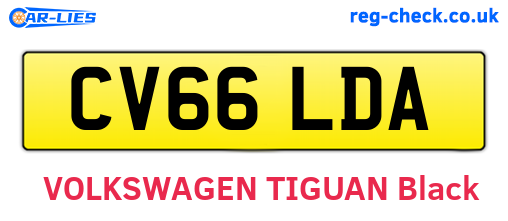 CV66LDA are the vehicle registration plates.
