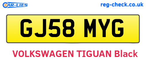 GJ58MYG are the vehicle registration plates.