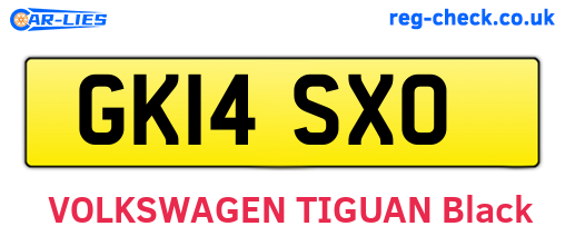 GK14SXO are the vehicle registration plates.