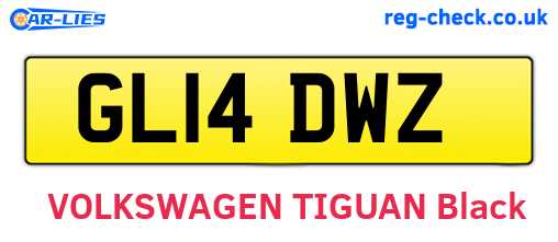 GL14DWZ are the vehicle registration plates.