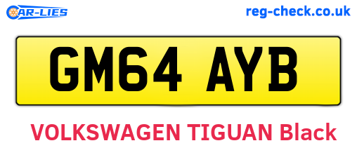 GM64AYB are the vehicle registration plates.