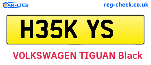 H35KYS are the vehicle registration plates.