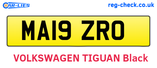 MA19ZRO are the vehicle registration plates.