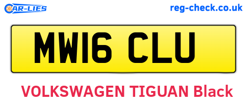 MW16CLU are the vehicle registration plates.