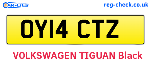 OY14CTZ are the vehicle registration plates.