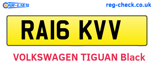 RA16KVV are the vehicle registration plates.