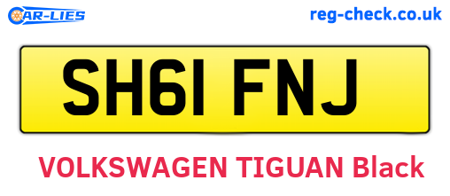 SH61FNJ are the vehicle registration plates.