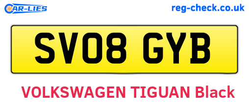 SV08GYB are the vehicle registration plates.