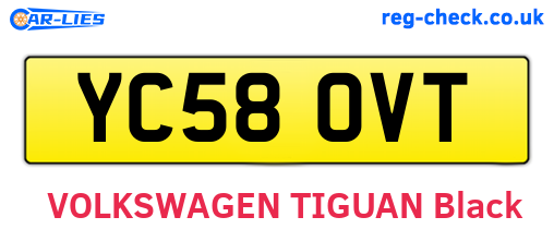 YC58OVT are the vehicle registration plates.