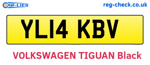 YL14KBV are the vehicle registration plates.