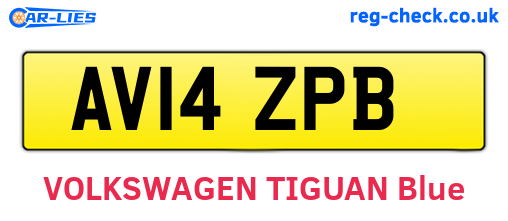 AV14ZPB are the vehicle registration plates.