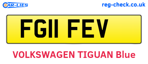FG11FEV are the vehicle registration plates.