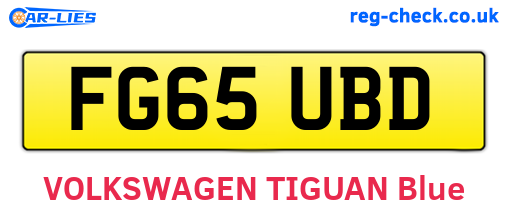 FG65UBD are the vehicle registration plates.