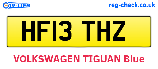 HF13THZ are the vehicle registration plates.