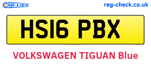 HS16PBX are the vehicle registration plates.